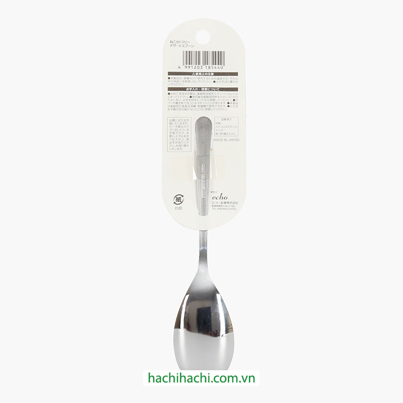 Muỗng thìa inox Nhật Bản Echo Metal hình mèo 18cm thương hiệu ECHO METAL