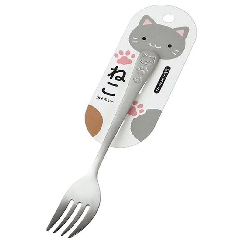 Nĩa inox, nĩa ăn trái cây Nhật Bản, nĩa ăn trái cây Nhật Bản Echo Metal hình mèo 17.6cm thương hiệu ECHO METAL