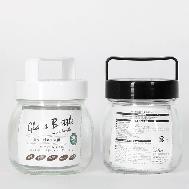 Hũ thuỷ tinh 300ml Nắp có quai cầm (Nhiều mẫu)-Giao mẫu ngẫu nhiên thương hiệu ECHO METAL