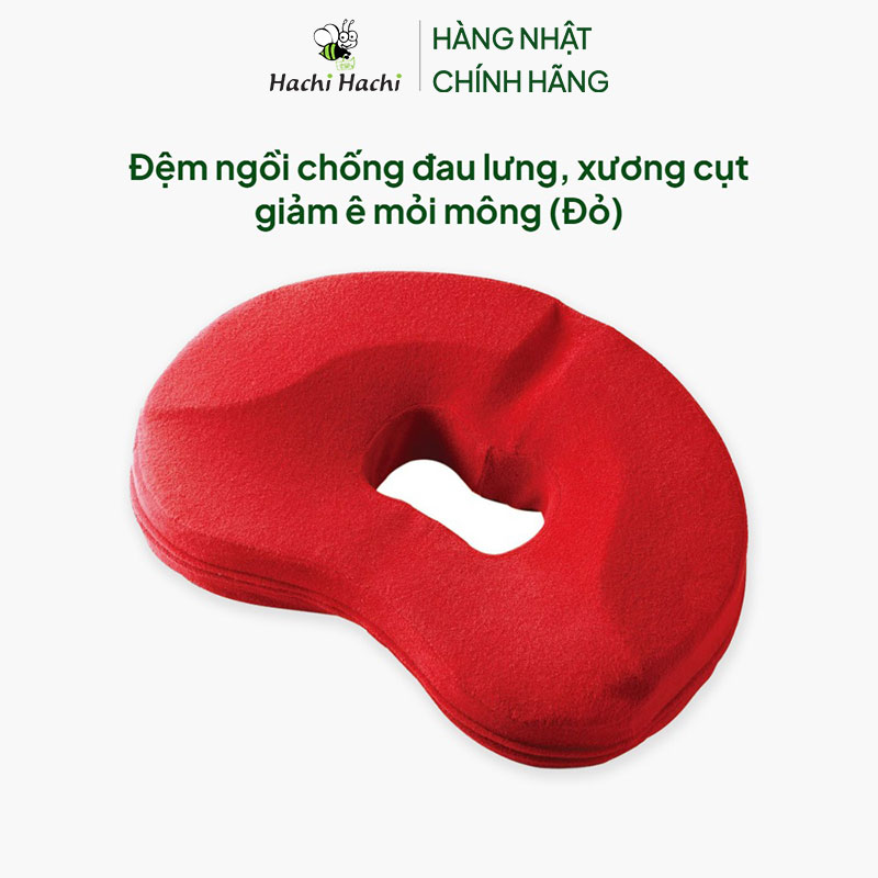Đệm ngồi chống đau lưng, xương cụt Nhật Bản giảm ê mỏi mông (Đỏ) thương hiệu 