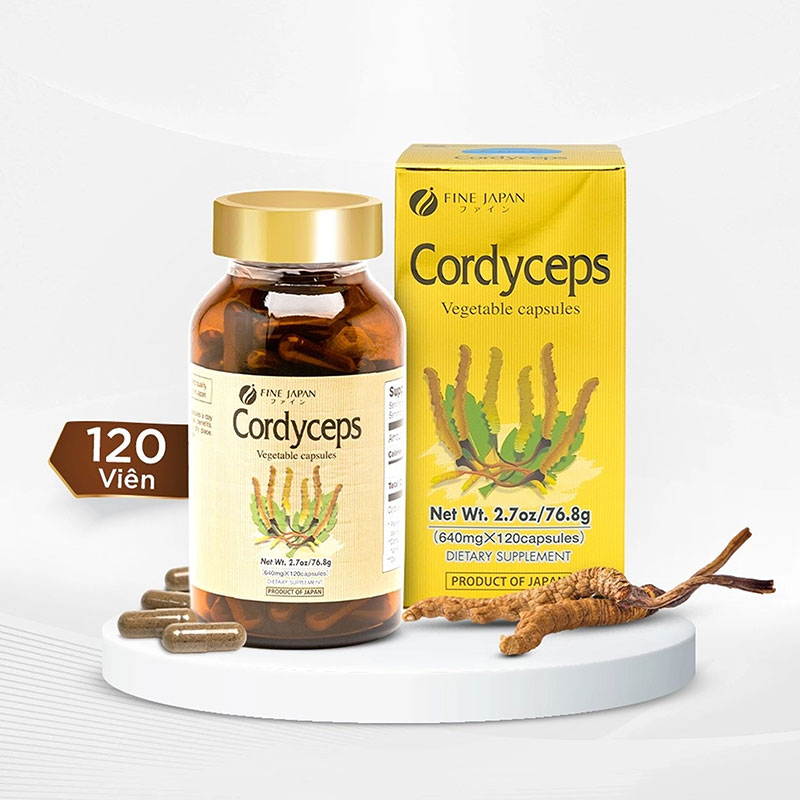 TPBVSK: Viên uống Cordyceps Nhật Bản 120 viên, đông trùng hạ thảo bổ thận, tăng đề kháng, sức khỏe thương hiệu FINE JAPAN