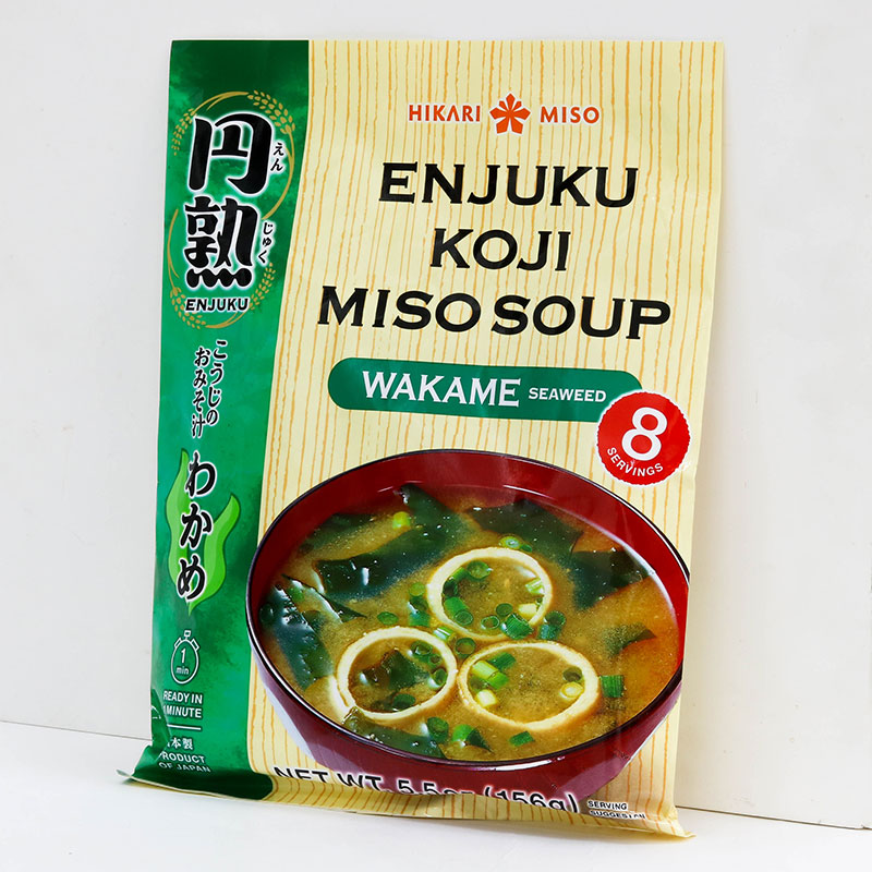 Súp Miso rong biển Wakame ăn liền Hikari Miso Enjuku 156g (8 phần) thương hiệu HIKARI MISO