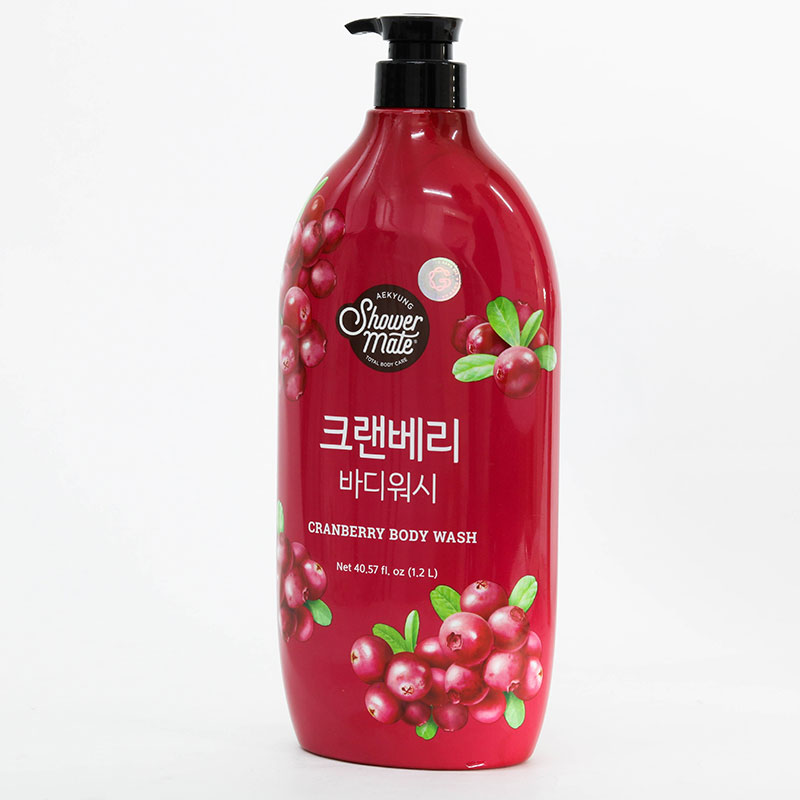Sữa tắm Hàn Quốc Aekyung Showermate natural cranberry body wash (hương nam việt quất tươi mát) 1.2L thương hiệu AEKYUNG