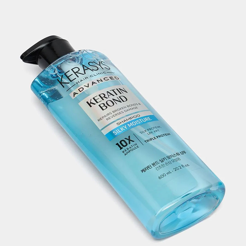 Dầu gội Hàn Quốc dưỡng ẩm mượt Kerasys advanced keratin bond silky moisture 600ml thương hiệu AEKYUNG