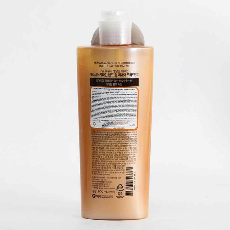 Dầu xả Hàn Quốc phục hồi hư tổn Kerasys advanced keratin bond deep 600ml thương hiệu AEKYUNG