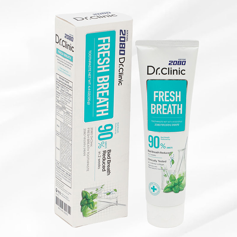 Kem đánh răng hơi thở thơm mát Hàn Quốc 2080 Dr.Clinic Fresh Breath Toothpaste 125g thương hiệu AEKYUNG