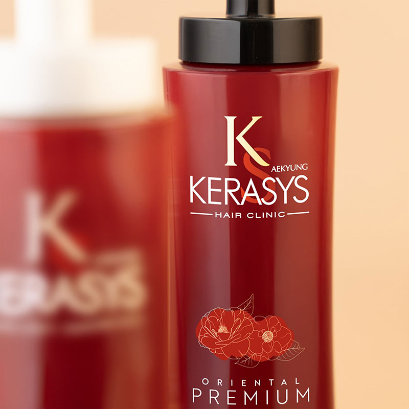 Dầu gội Hàn Quốc phục hồi hư tổn, dưỡng bóng mượt Aekyung Kerasys oriental premium red camellia ex 600ml thương hiệu AEKYUNG
