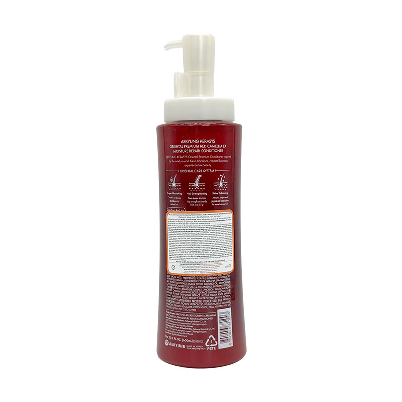 Dầu xả Hàn Quốc phục hồi hư tổn, dưỡng bóng mượt Aekyung Kerasys oriental premium red camellia ex 600ml thương hiệu AEKYUNG