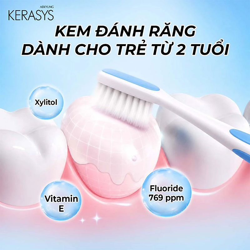 Kem đánh răng trẻ em Hàn Quốc Aekyung 2080 Kids Apple Toothpaste 80g (Hương táo) thương hiệu AEKYUNG
