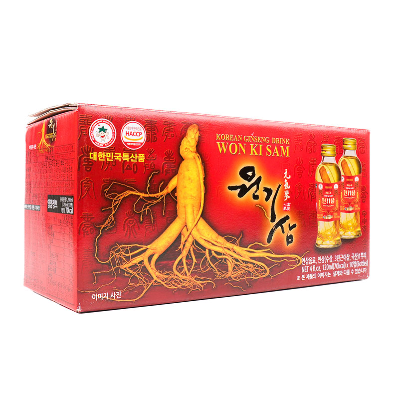 TPBS: Nước nhân sâm Hàn Quốc Wonkisam có đường 120ml x 10 chai thương hiệu GINCOOP