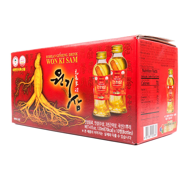 TPBS: Nước nhân sâm Hàn Quốc Wonkisam có đường 120ml x 10 chai thương hiệu GINCOOP