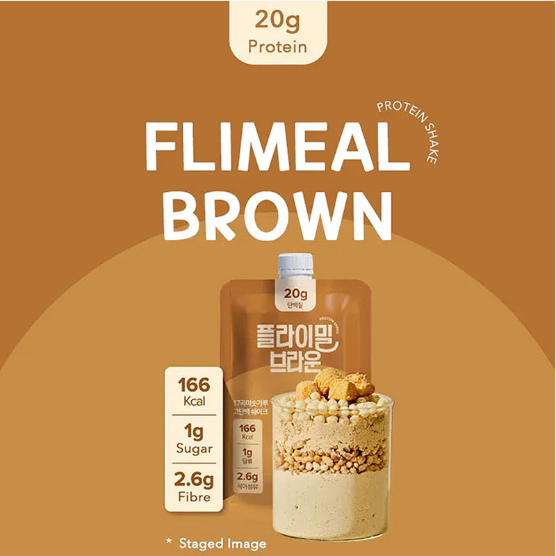 TPBS: Bột Protein Hàn Quốc Flimeal  Vị Ngũ Cốc Rang (Flimeal Brown), Dạng Bột 45g thương hiệu FLIMEAL
