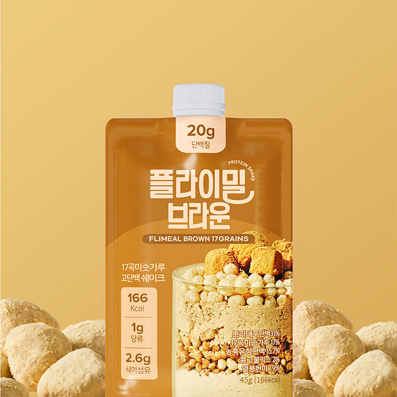 TPBS: Bột Protein Hàn Quốc Flimeal  Vị Ngũ Cốc Rang (Flimeal Brown), Dạng Bột 45g thương hiệu FLIMEAL