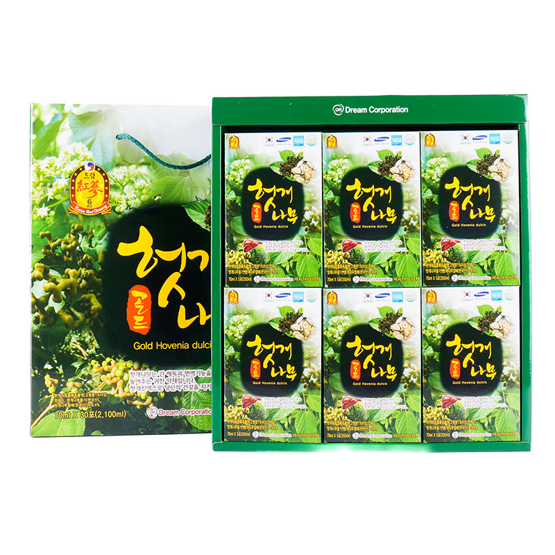 Nước uống bổ gan Hàn Quốc Hovenia - Gold Hovenia Dulcis 70ml x 30 gói thương hiệu DREAM CORPORATION