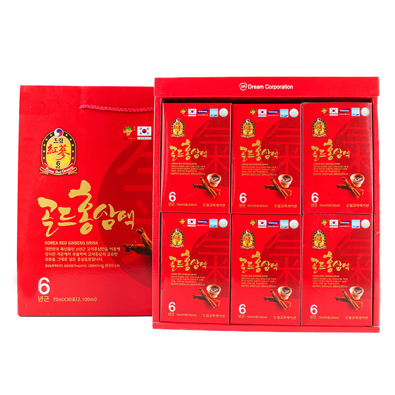 Nước uống hồng sâm Hàn Quốc - Korea red ginseng drink 70ml x 30 gói thương hiệu DREAM CORPORATION