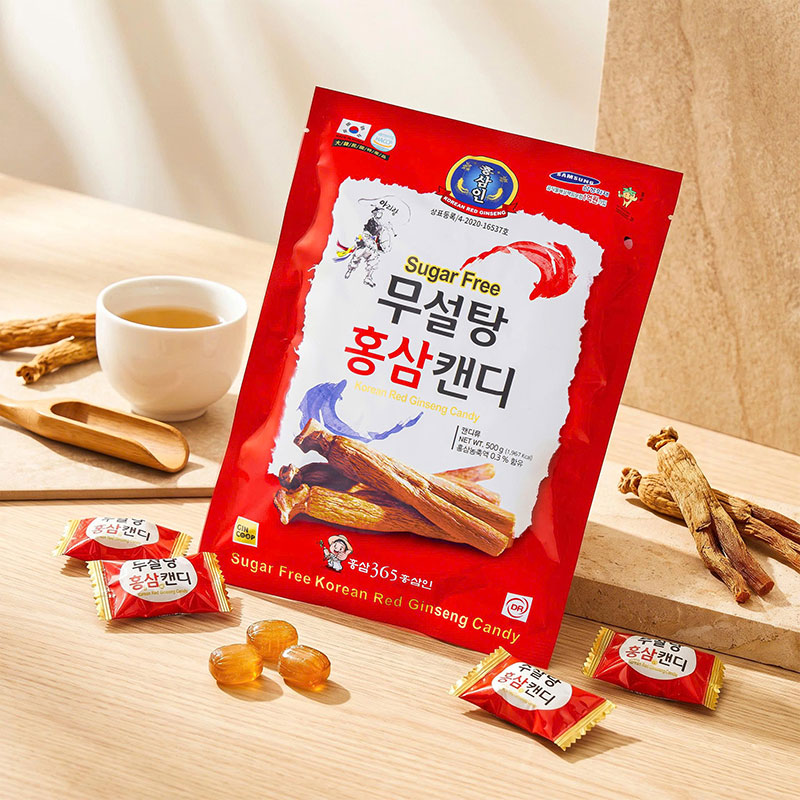 Kẹo hồng sâm không đường tinh luyện Hàn Quốc 365 500g thương hiệu GINCOOP