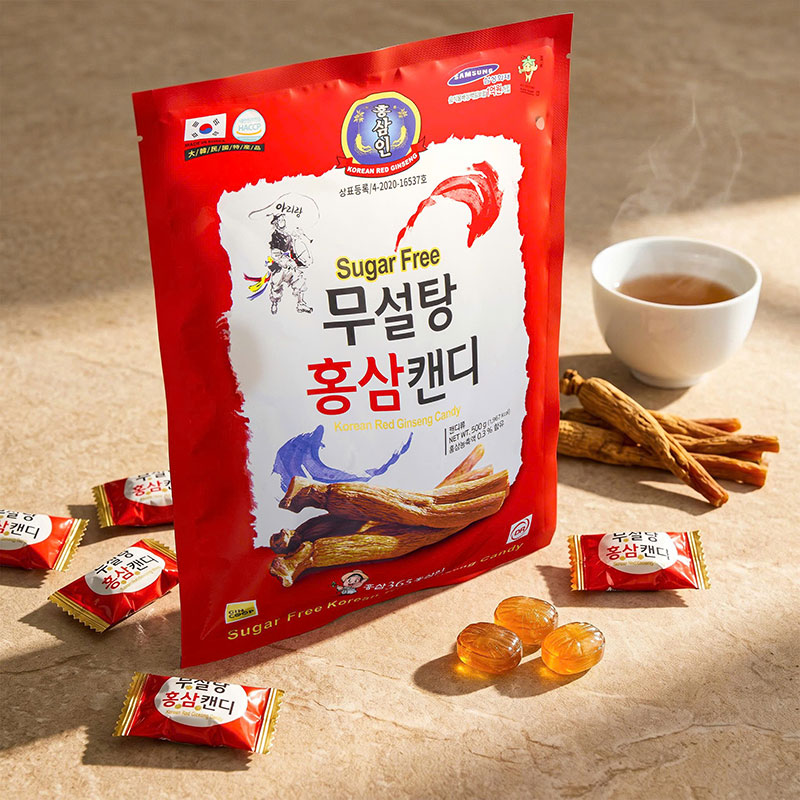 Kẹo hồng sâm không đường tinh luyện Hàn Quốc 365 500g thương hiệu GINCOOP