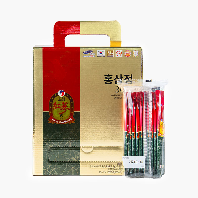 Tinh chất hồng sâm Hàn Quốc 365 stick - Korean red ginseng extract 365 stick 10ml x 100 gói thương hiệu GINCOOP