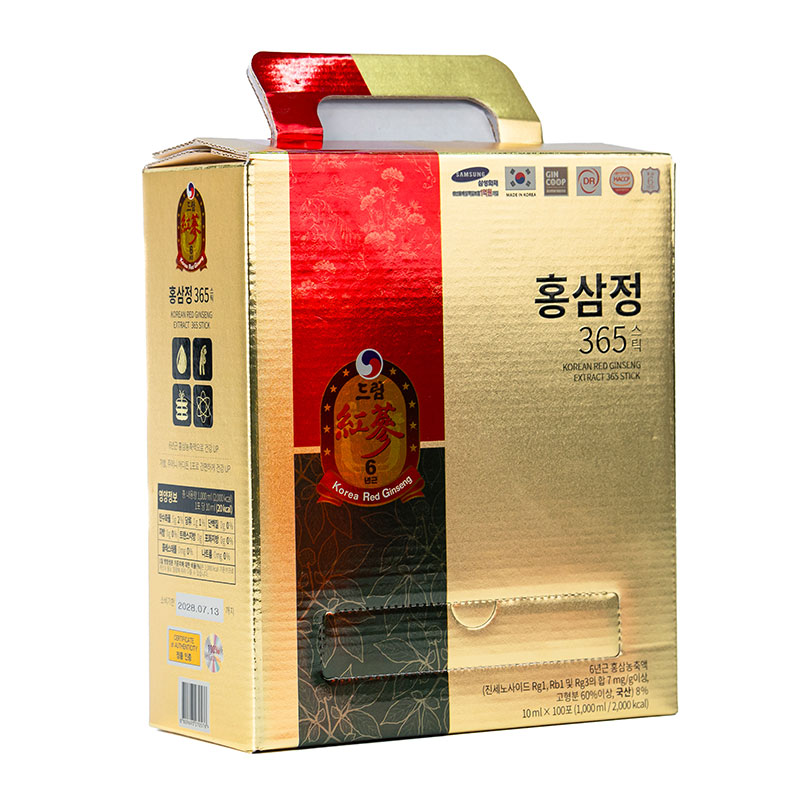 Tinh chất hồng sâm Hàn Quốc 365 stick - Korean red ginseng extract 365 stick 10ml x 100 gói thương hiệu GINCOOP