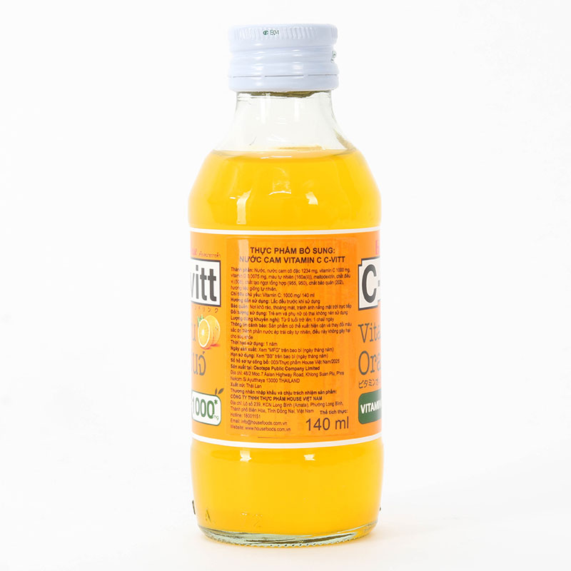 TPBS: Nước cam Vitamin C C-Vitt 140ml, bổ sung 1000mg Vitamin C thương hiệu 