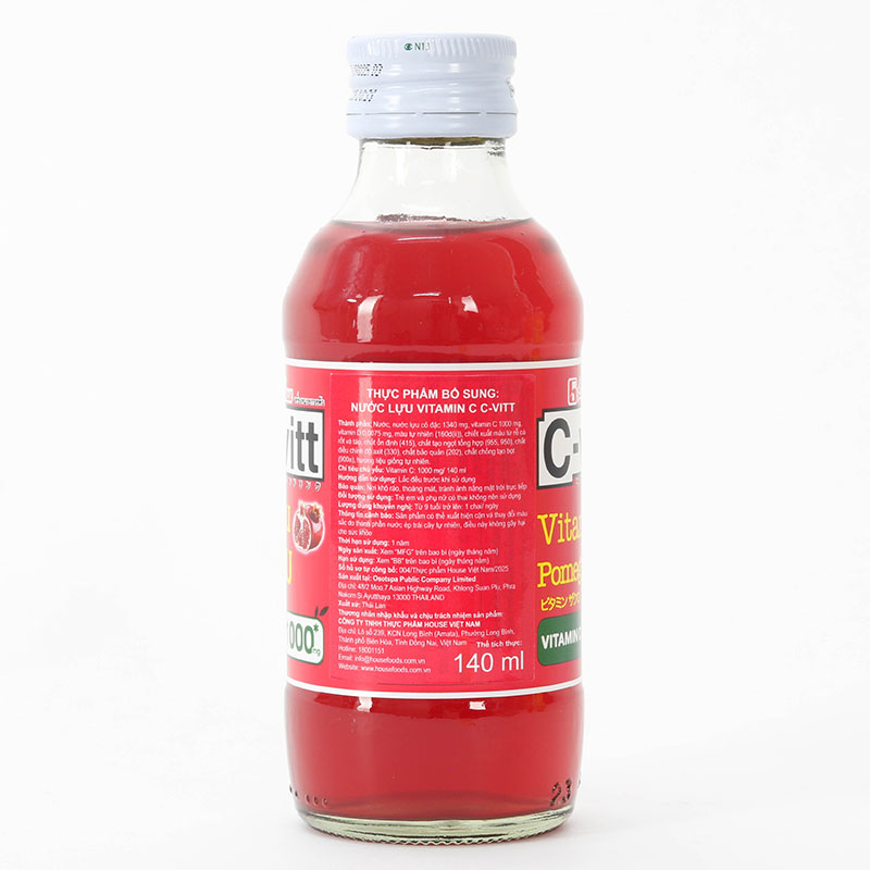TPBS: Nước lựu Vitamin C C-Vitt 140ml, bổ sung 1000mg Vitamin C thương hiệu 