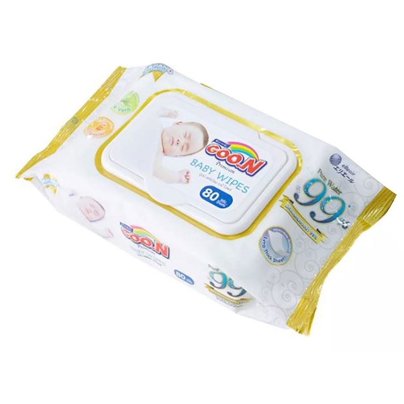 Khăn ướt trẻ em GOO.N Premium 80 tờ (99% nước tinh khiết) thương hiệu ELLEAIR