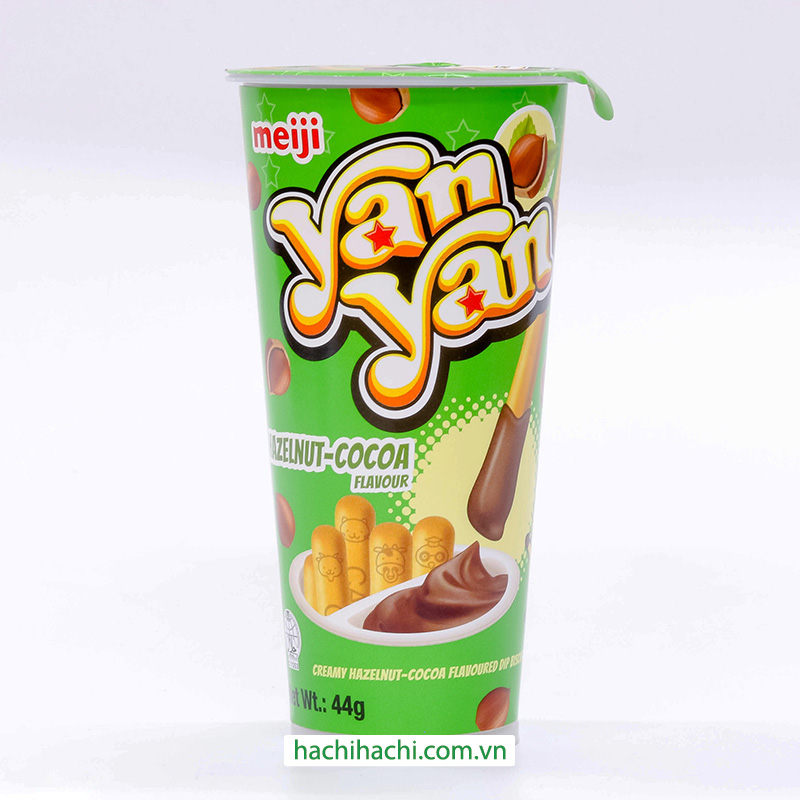 Bánh que chấm Yan Yan kem Cacao Hạt phỉ 44g thương hiệu MEIJI