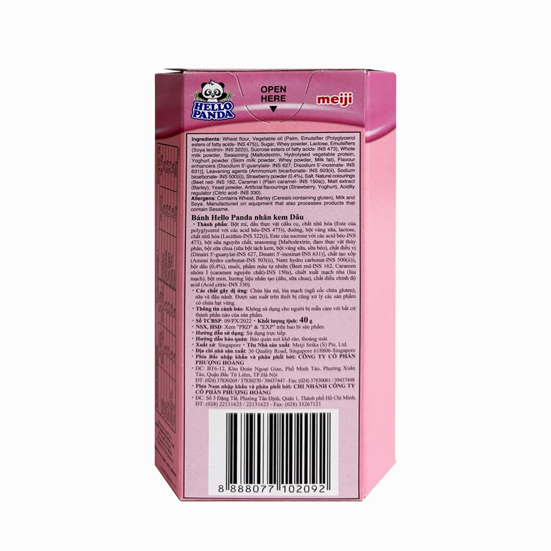 Bánh Hello Panda nhân kem dâu 40g thương hiệu MEIJI