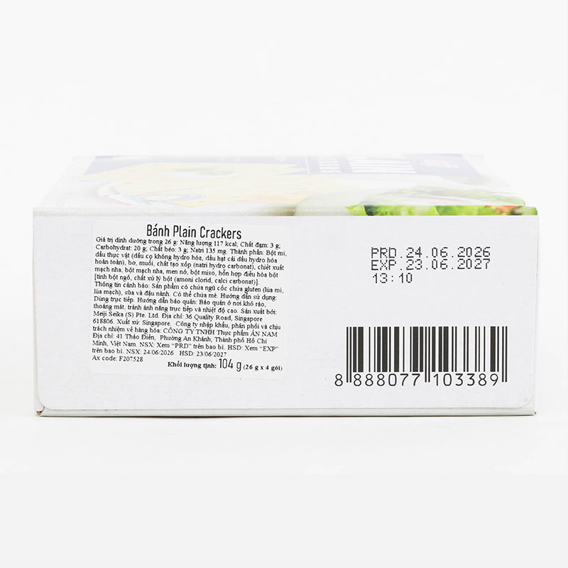 Bánh Plain Cracker Meiji 104g (26g x 4 gói) thương hiệu MEIJI