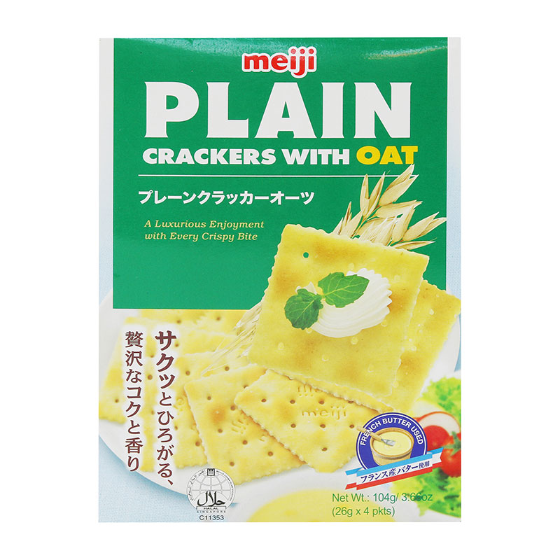 Bánh Plain Cracker Oat Meiji 104g (vị Yến mạch) thương hiệu MEIJI