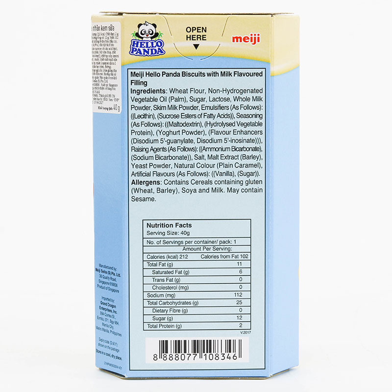 Bánh Hello Panda nhân kem sữa Meiji 40g thương hiệu MEIJI