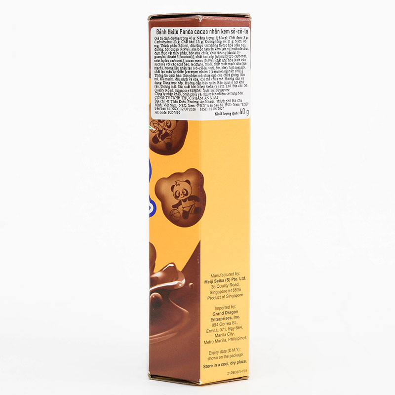 Bánh Hello Panda cacao nhân kem Socola 40g thương hiệu MEIJI