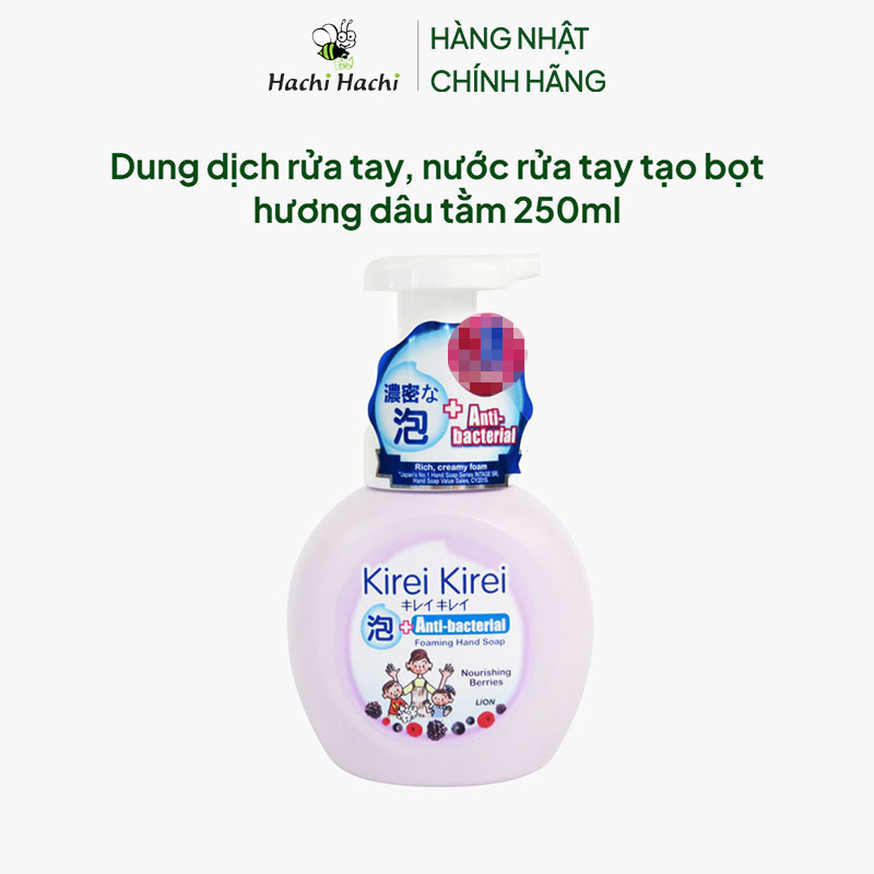 Dung dịch rửa tay, nước rửa tay tạo bọt hương dâu tằm 250ml  thương hiệu LION