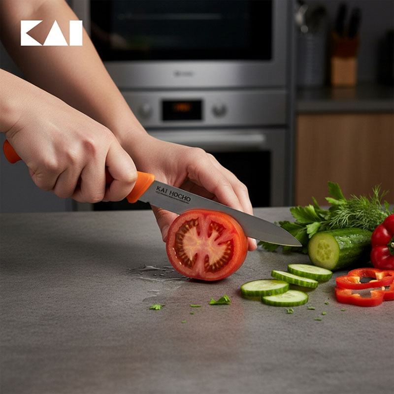 Dao bếp KAI HOCHO (orange) lưỡi 112mm, IN-5135 thương hiệu KAI