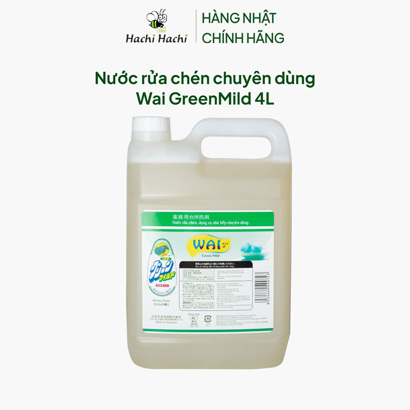 Nước rửa chén chuyên dùng Wai GreenMild 4L thương hiệu TOYOTA TSUSHO