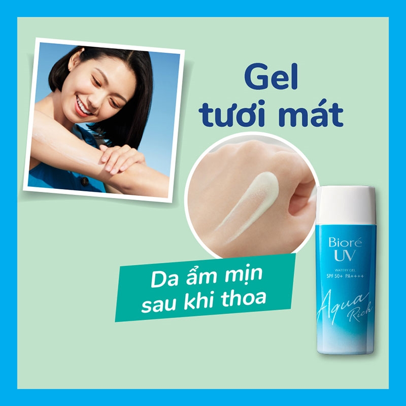 Gel chống nắng màng nước dưỡng ẩm Biore 90ml SPF50+/PA++++ thương hiệu BIORE