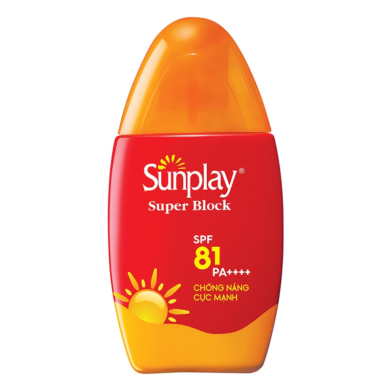 Sữa chống nắng cực mạnh Sunplay Super Block SPF 81 PA++++ 30g Không cồn, kháng nước tốt thương hiệu ROHTO