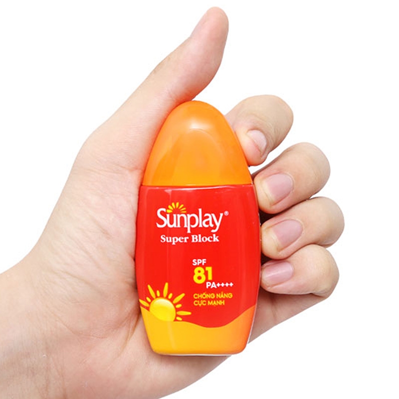 Sữa chống nắng cực mạnh Sunplay Super Block SPF 81 PA++++ 30g Không cồn, kháng nước tốt thương hiệu ROHTO
