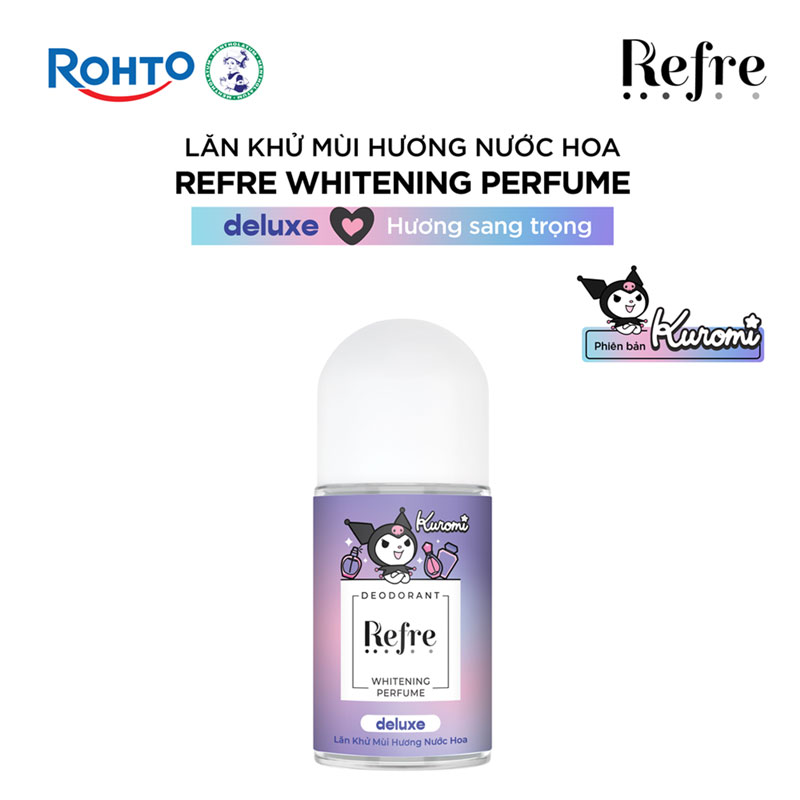 Lăn khử mùi hương nước hoa sang trọng Deluxe Refre 40ml, Giảm tiết mồ hôi đến 48 tiếng thương hiệu ROHTO