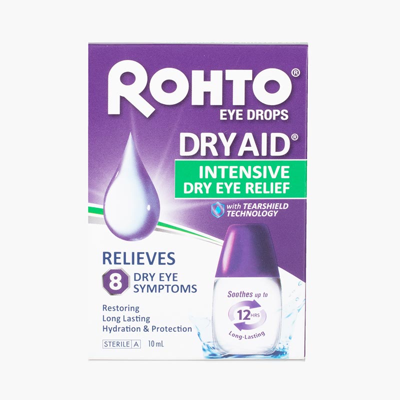 Dung dịch nhỏ mắt Rohto Dry Aid 10ml, Giảm 8 triệu chứng khô mắt thương hiệu ROHTO