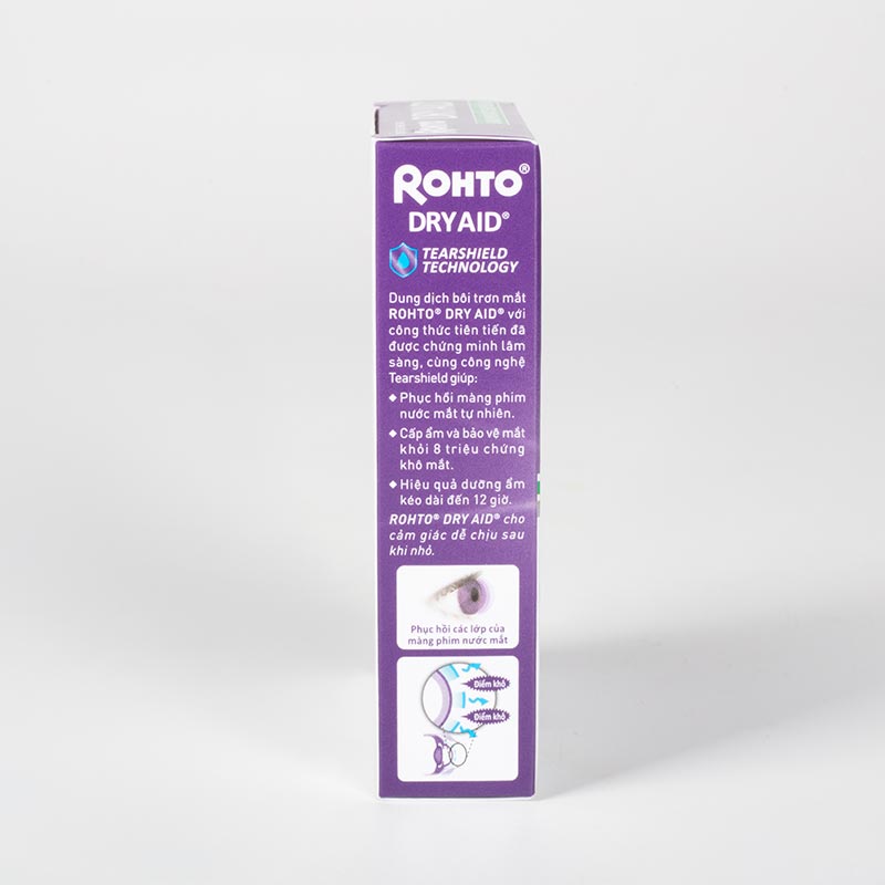 Dung dịch nhỏ mắt Rohto Dry Aid 10ml, Giảm 8 triệu chứng khô mắt thương hiệu ROHTO