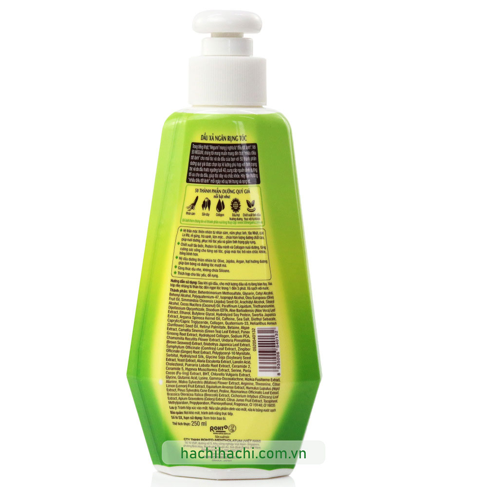 Dầu xả ngăn rụng tóc 50 Megumi Hair Fall Control 250ml  thương hiệu ROHTO