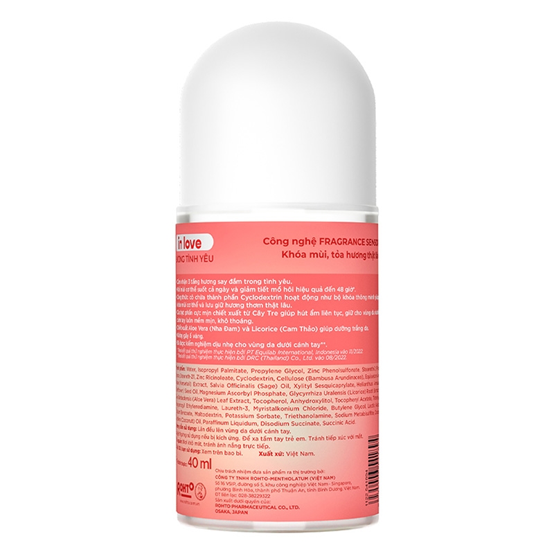 Lăn khử mùi hương nước hoa tình yêu Refre 40ml  thương hiệu ROHTO