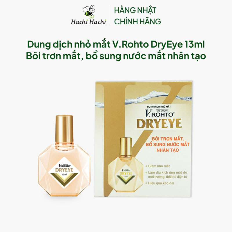 Dung dịch nhỏ mắt V.Rohto DryEye 13ml Bôi trơn mắt, bổ sung nước mắt nhân tạo thương hiệu ROHTO