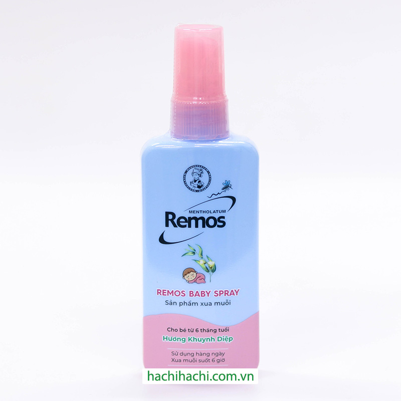 Xịt xua muỗi cho bé từ 6 tháng tuổi Mentholatum Remos hương khuynh diệp 70ml thương hiệu 