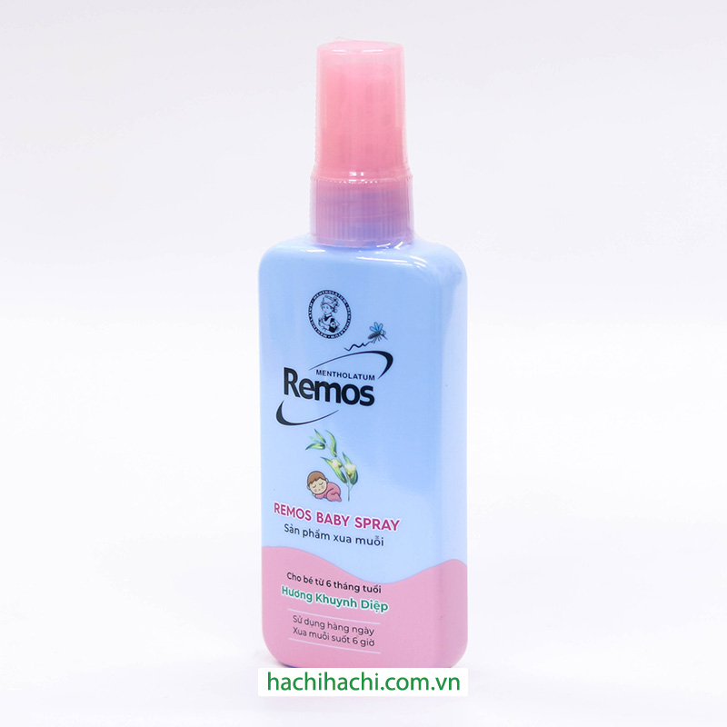 Xịt xua muỗi cho bé từ 6 tháng tuổi Mentholatum Remos hương khuynh diệp 70ml thương hiệu 