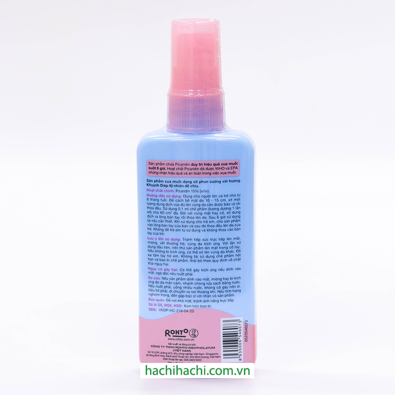 Xịt xua muỗi cho bé từ 6 tháng tuổi Mentholatum Remos hương khuynh diệp 70ml thương hiệu 