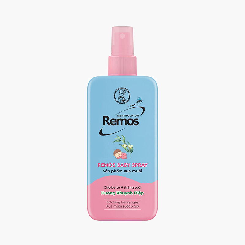 Xịt xua muỗi cho bé từ 6 tháng tuổi Mentholatum Remos hương khuynh diệp 70ml