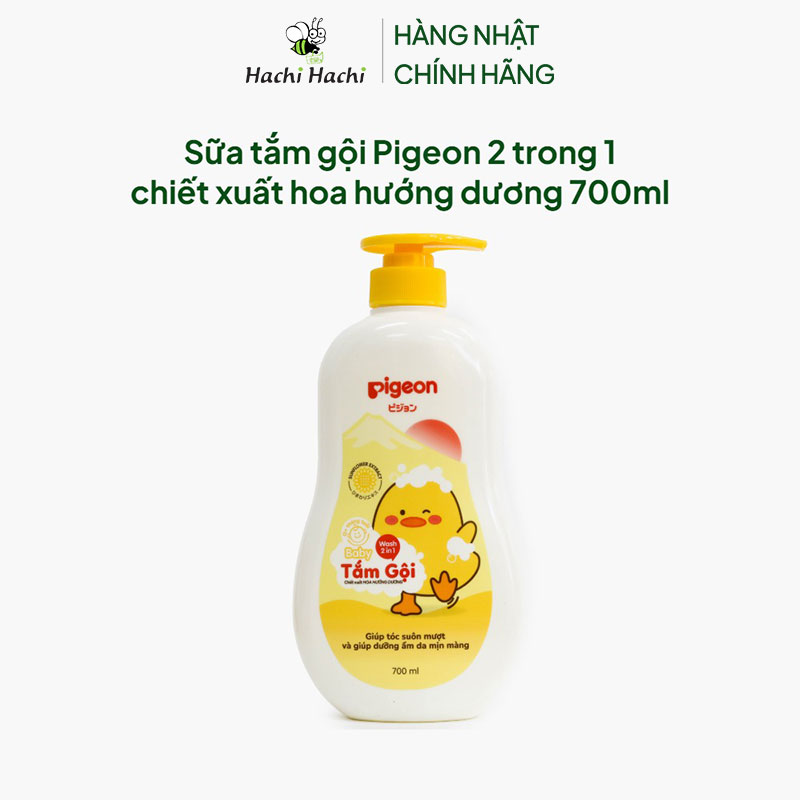 Sữa tắm gội Pigeon 2 trong 1 chiết xuất hoa hướng dương 700ml thương hiệu PIGEON