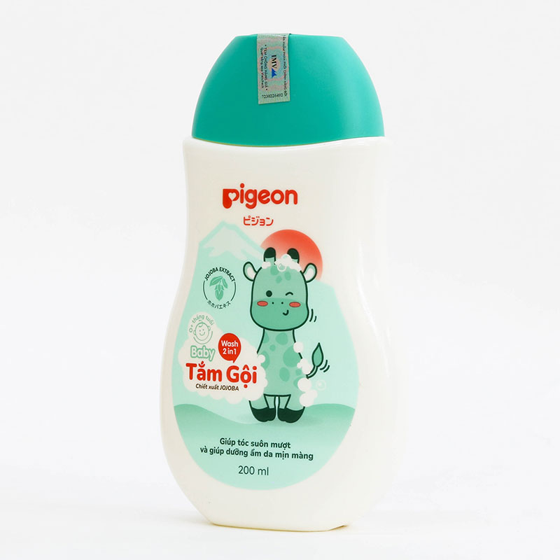 Sữa tắm gội Pigeon 2 trong 1 chiết xuất Jojoba 200ml thương hiệu PIGEON